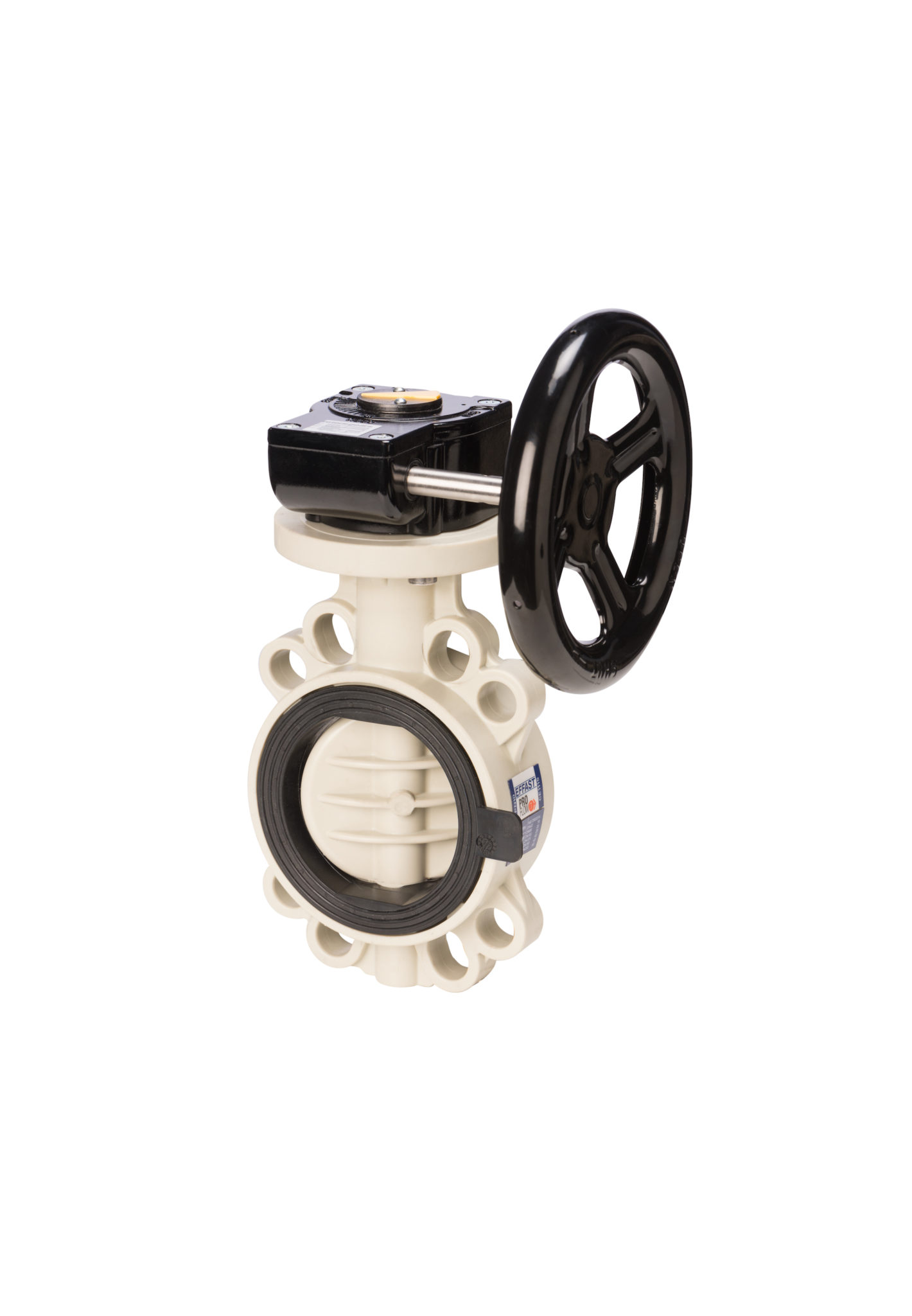 PP-H Butterfly valve PROFLOW T with gearbox - EFFAST - 100% Made in Italy