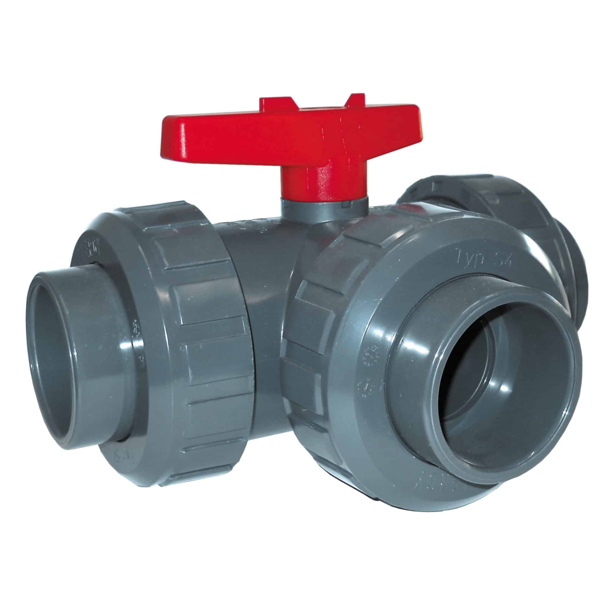 PVC-U 3-way ball valve - EFFAST