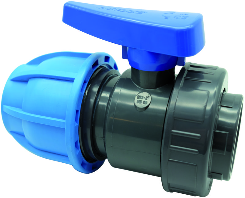 PVC-U Single union ball valve SV - EFFAST - 100% Made in Italy