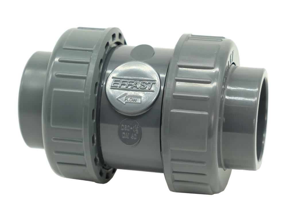 PVCU double union ball check valves CB EFFAST